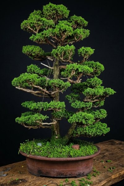 Cryptomeria double troncs