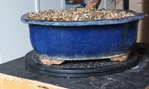 Ovale bleu émaillé 32 cm